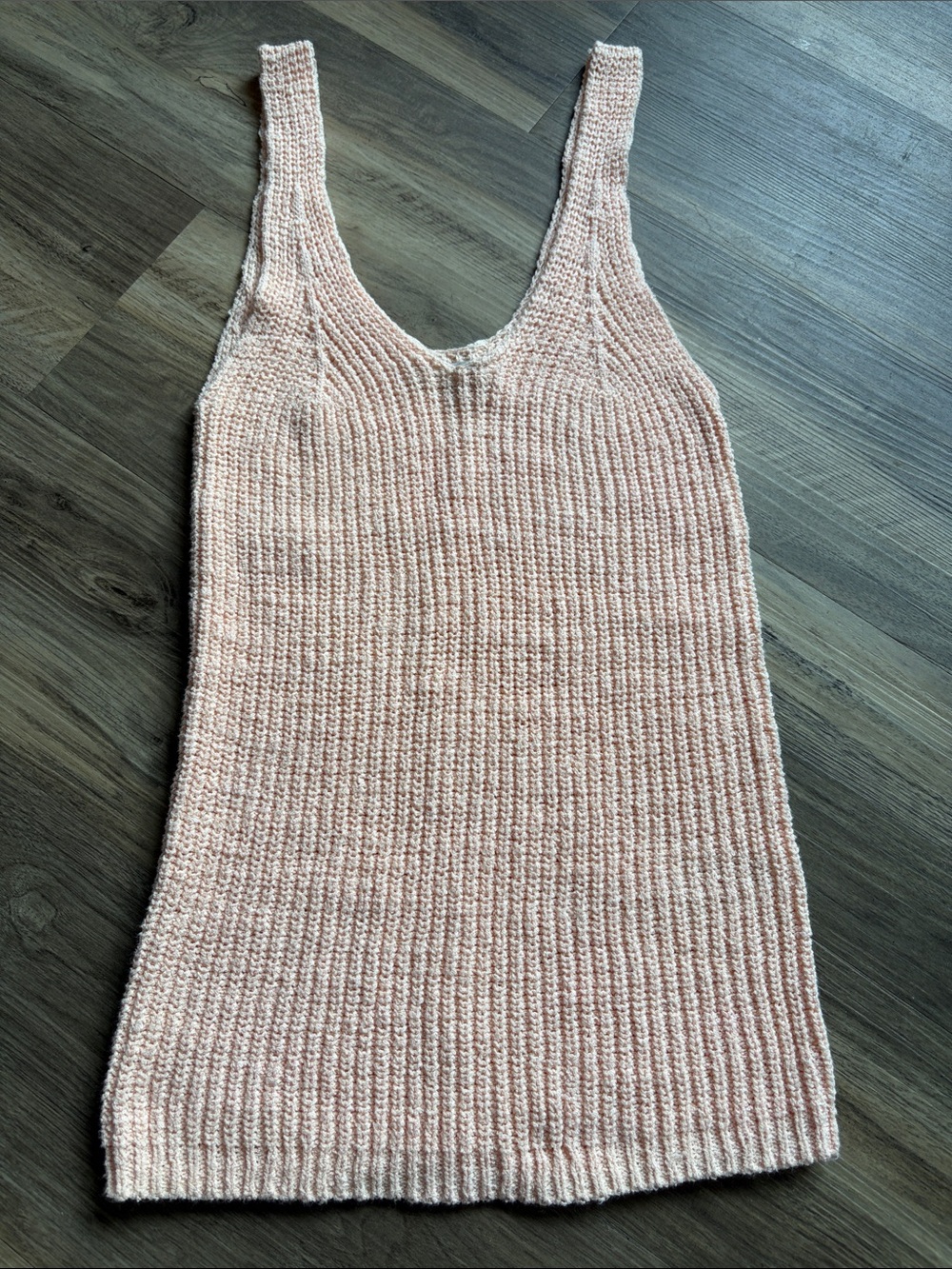 Madewell Peach Open-Knit Tank Top
